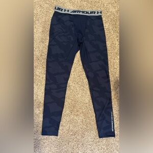 Under Armour Compression Leggings Blue Camo Athletic Pants